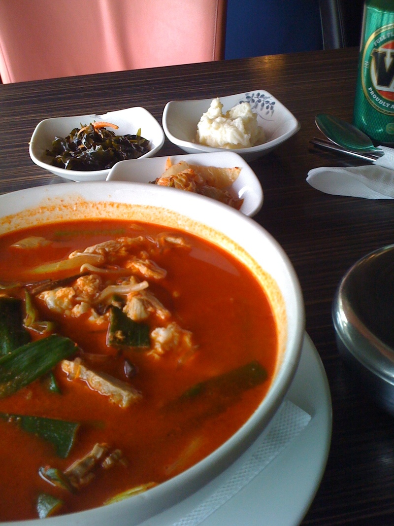 Beef soup set lunch at Beauty and Beast in Strathfield, complete with kimchi and mashed potato!