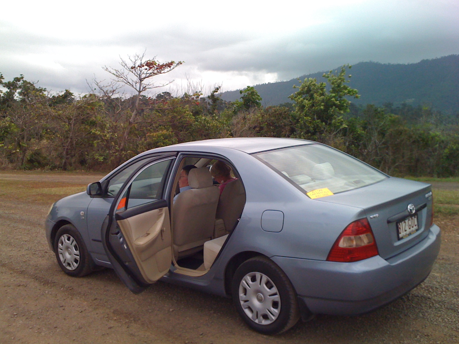 Our hire car, near Mission Beach, south of Innisfail.