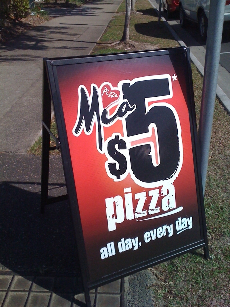 Pizza is cheap in Australia!