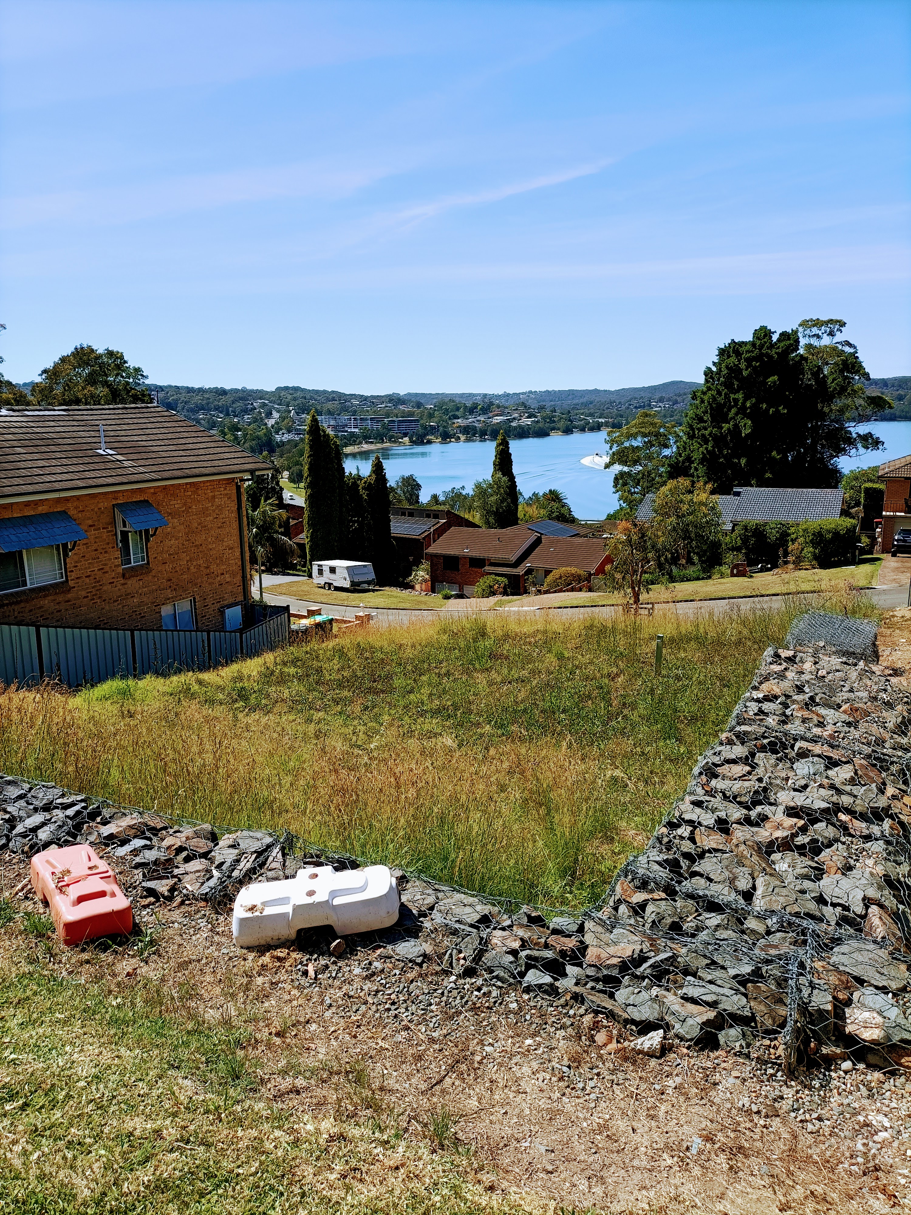 Warners Bay seen from Thompson Road, on Munibung Hill, on the shores of Lake Macquarie, 2025