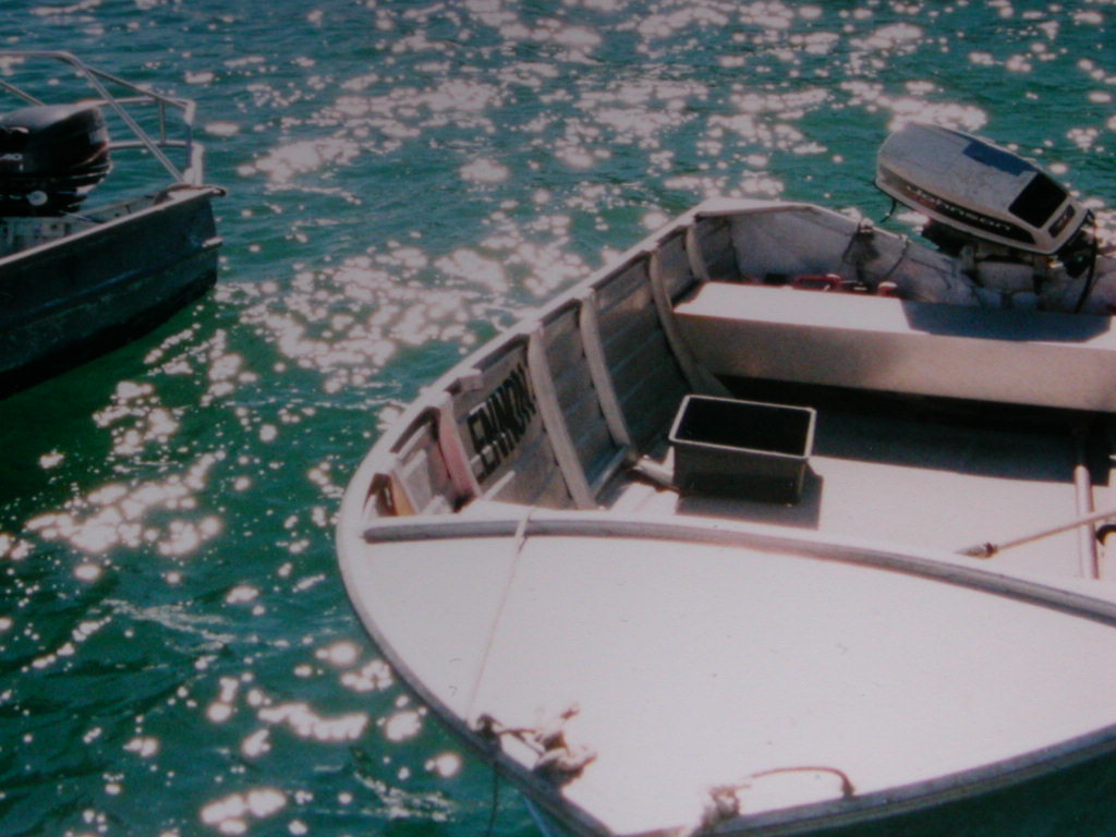 Boat in sparkling waters: near Sydney Australia