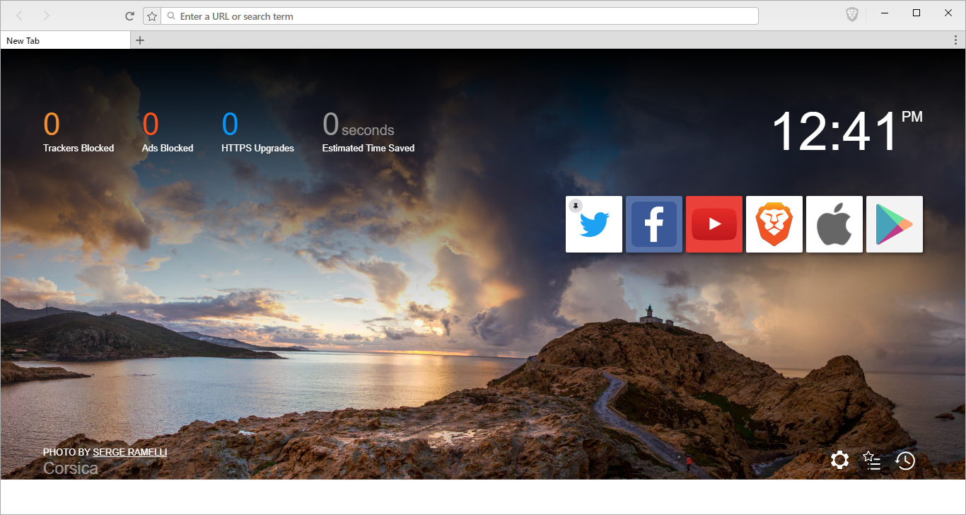 Brave browser, screenshot