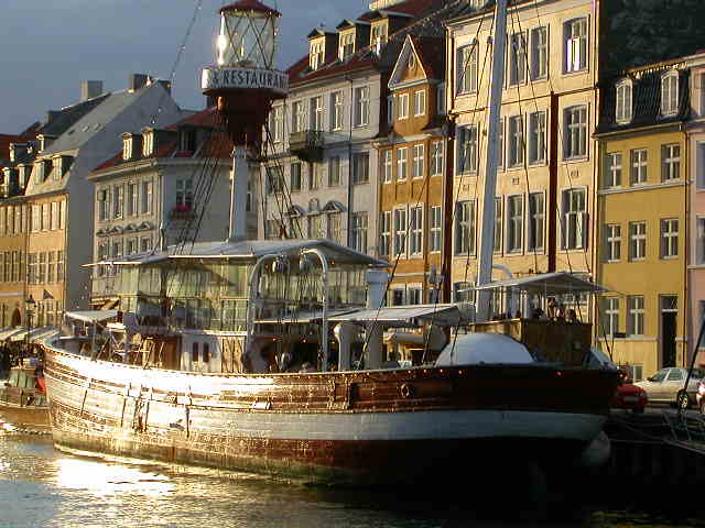 Hotel near the central Copenhagen station in Denmark on a perfect summer's day, August 2003