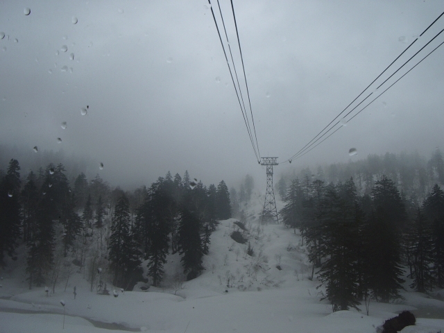 Ropeway gondola to the top of Asahidake, the tallest mountain in Hokkaido, Japan