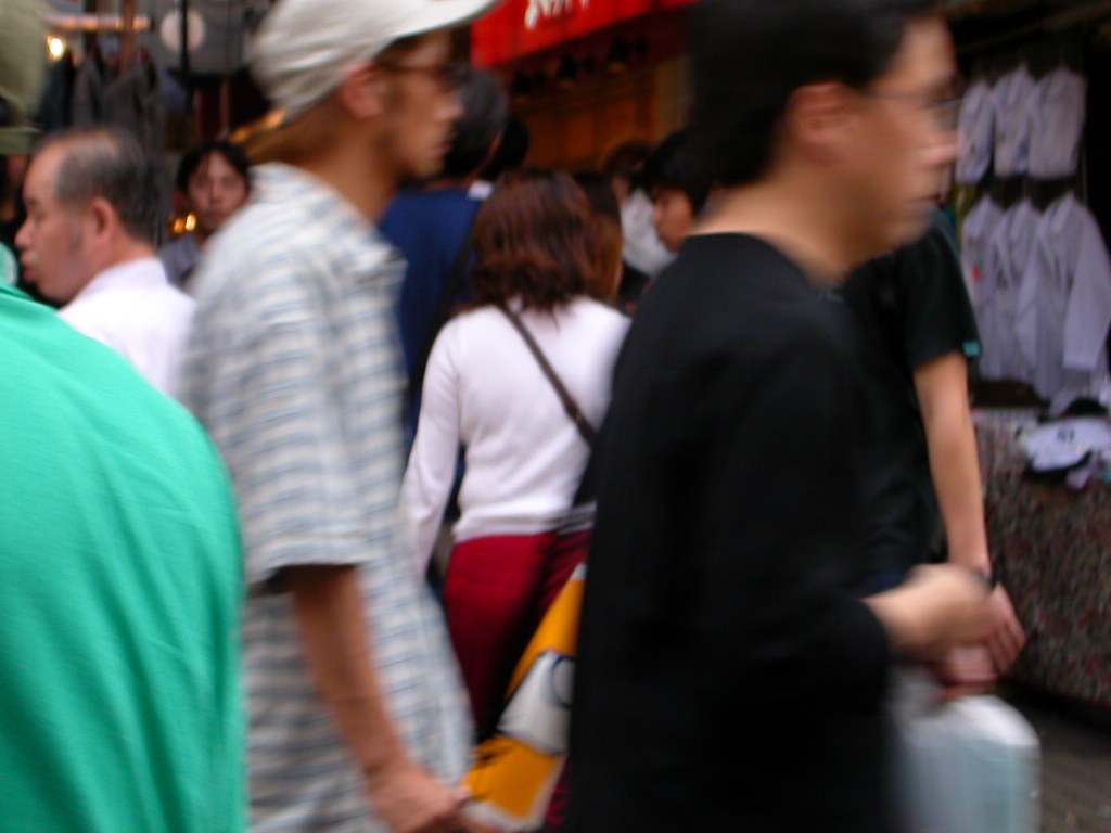 The demented overdrive of the consumerist system -- shoppers in Ueno, Tokyo.