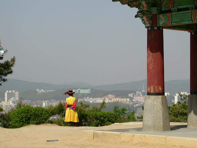 This is the closest you can get to seeing the Great Wall of China until SARS is controlled -- the walled city of Suwon, South Korea