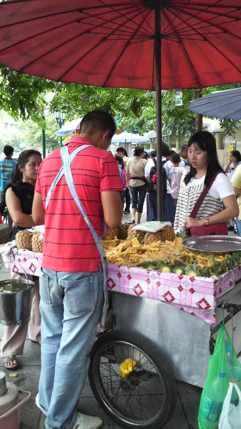 Pineapple vendor near the Democracy Monument in central Bangkok