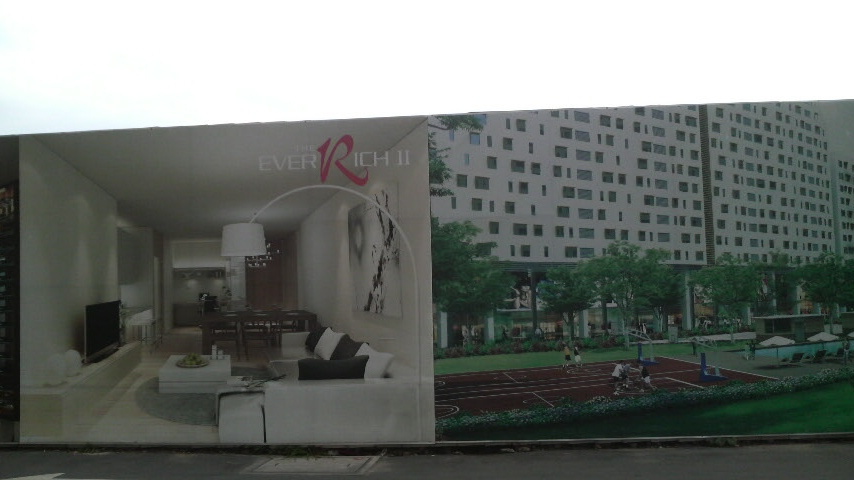 Billboard advertising the EverRich II developlment, currently under construction in Ho Chi Minh City