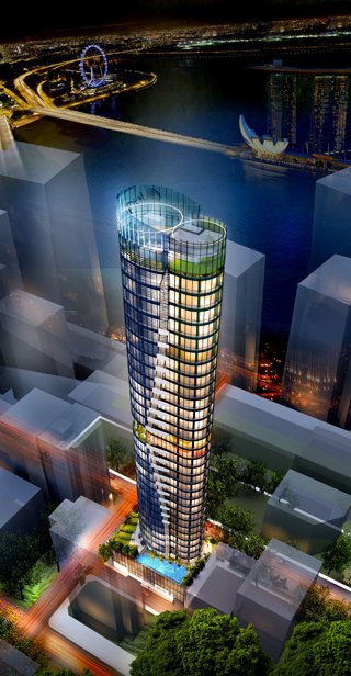 Another exciting addition to the Singapore skyline, the Oxley Tower.