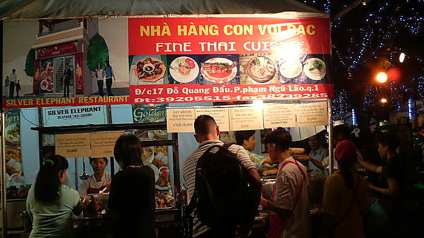 Thai restaurant takes it wares to the people at a New Years festival in the September 23 Park in downtown Ho Chi Minh City