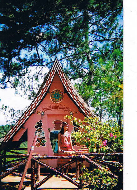 Vietnamese dressing up in Montagnard gear at the Valley of Love near Dalat
